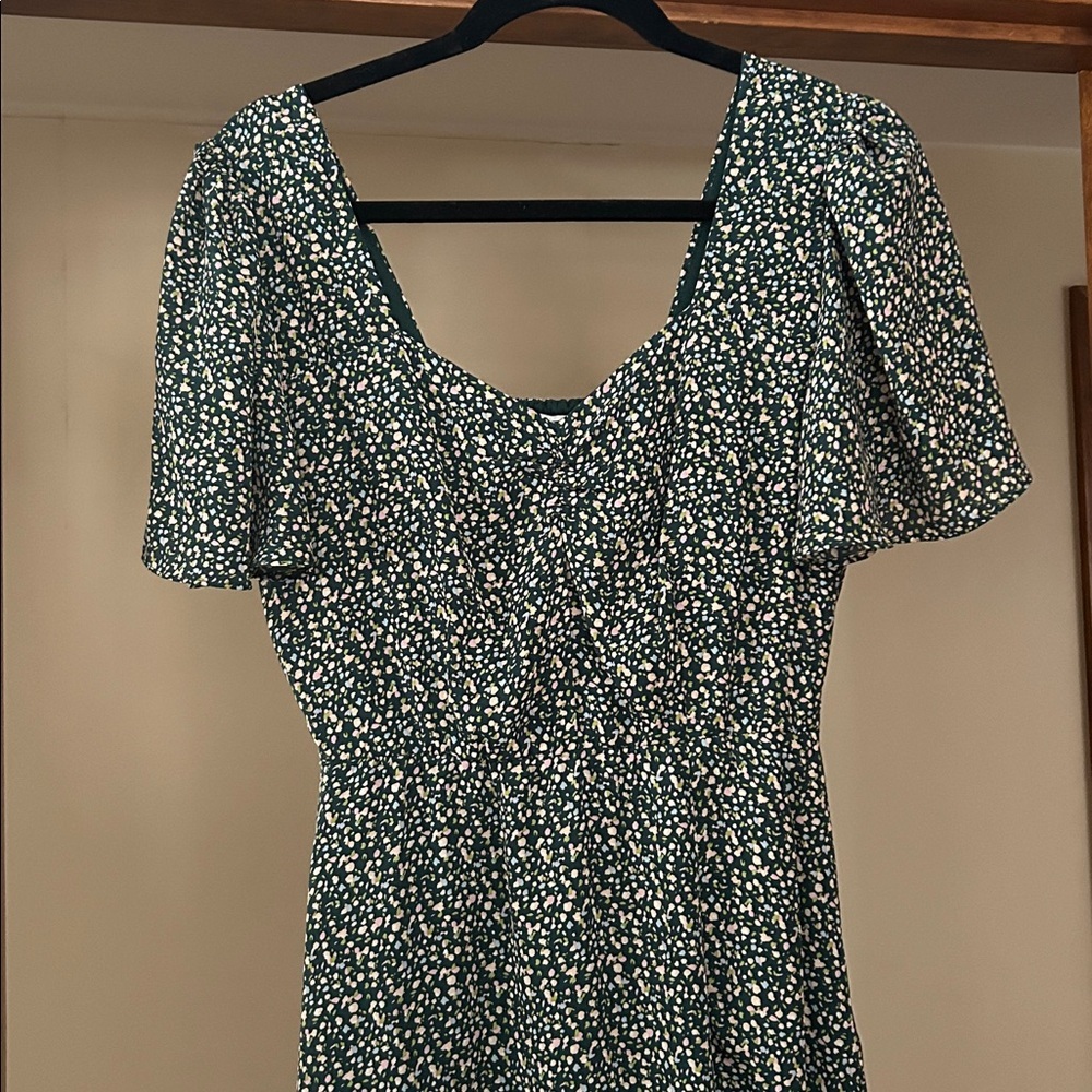 Socialite Green Floral Midi Dress, Small
